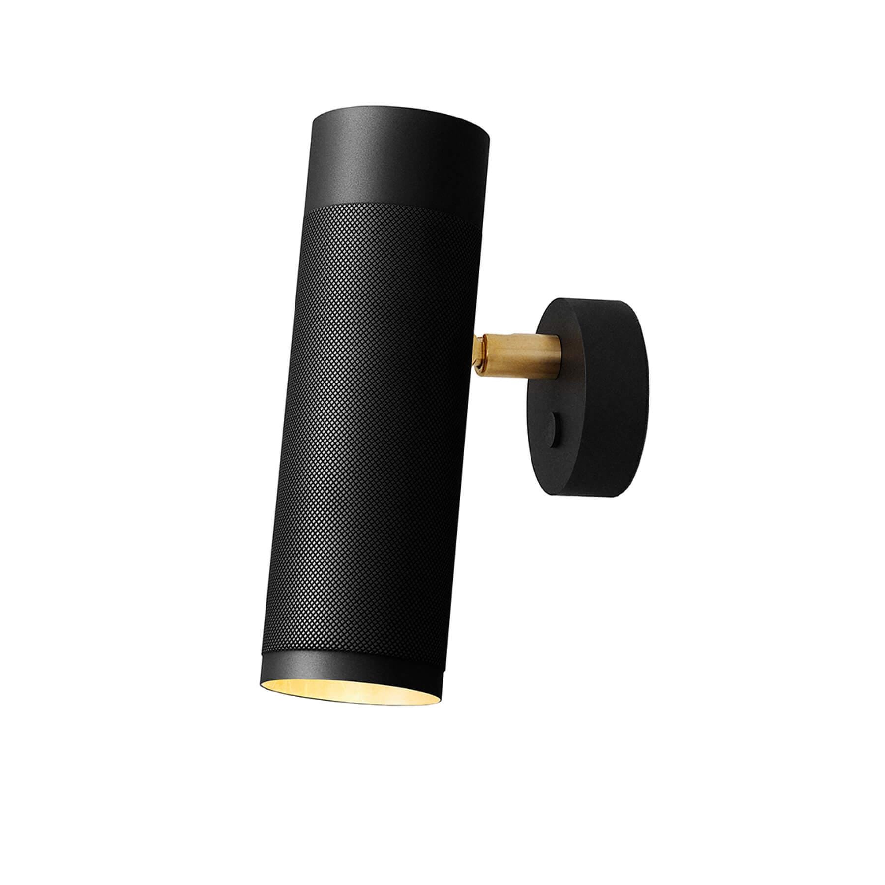 Thorup Copenhagen Patrone Wall Light Large Black And Brass Wall Lighting