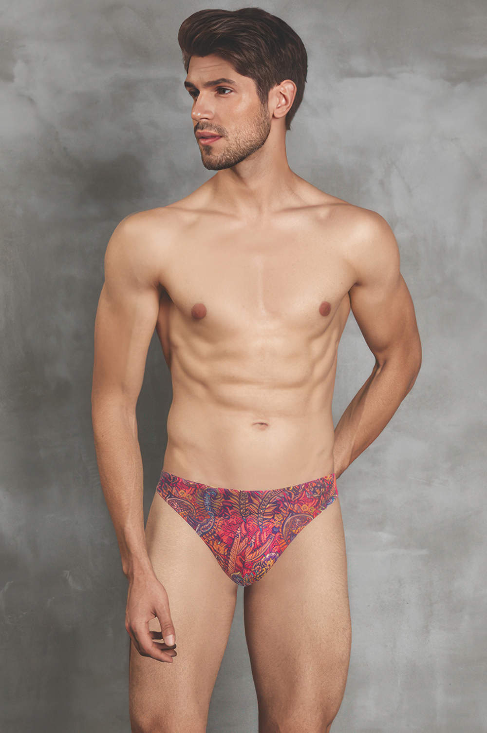 Shop Doreanse 1014 String men’s underwear slips in rich multicolour paisley cotton modal. Luxury male thong briefs in a best selling shape. Buy online