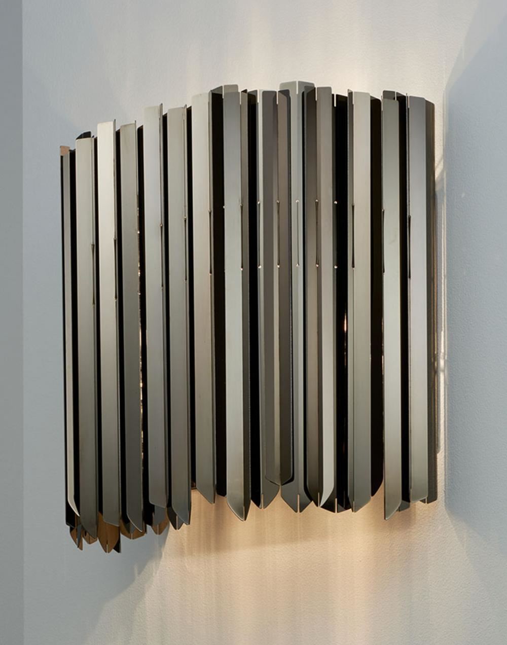 Facet Wall Light Polished Black Nickel