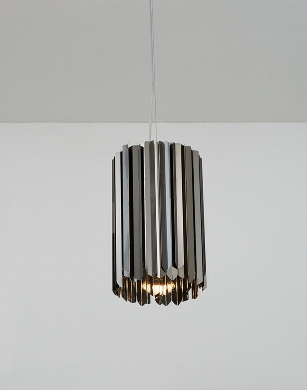 Tom Kirk Lighting Facet Pendant Polished Black Nickel Designer Pendant Lighting