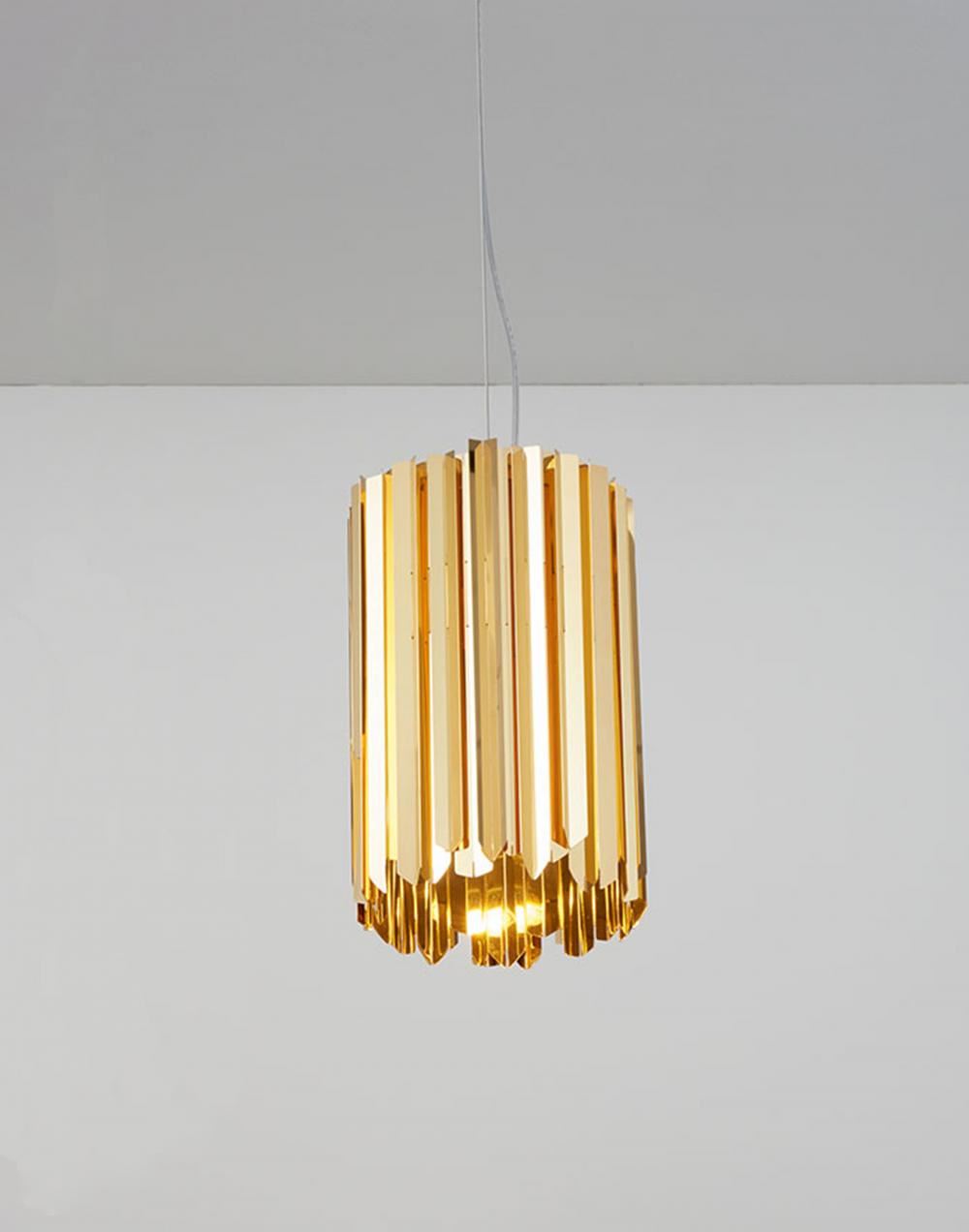 Tom Kirk Lighting Facet Pendant Polished Gold Brassgold Designer Pendant Lighting