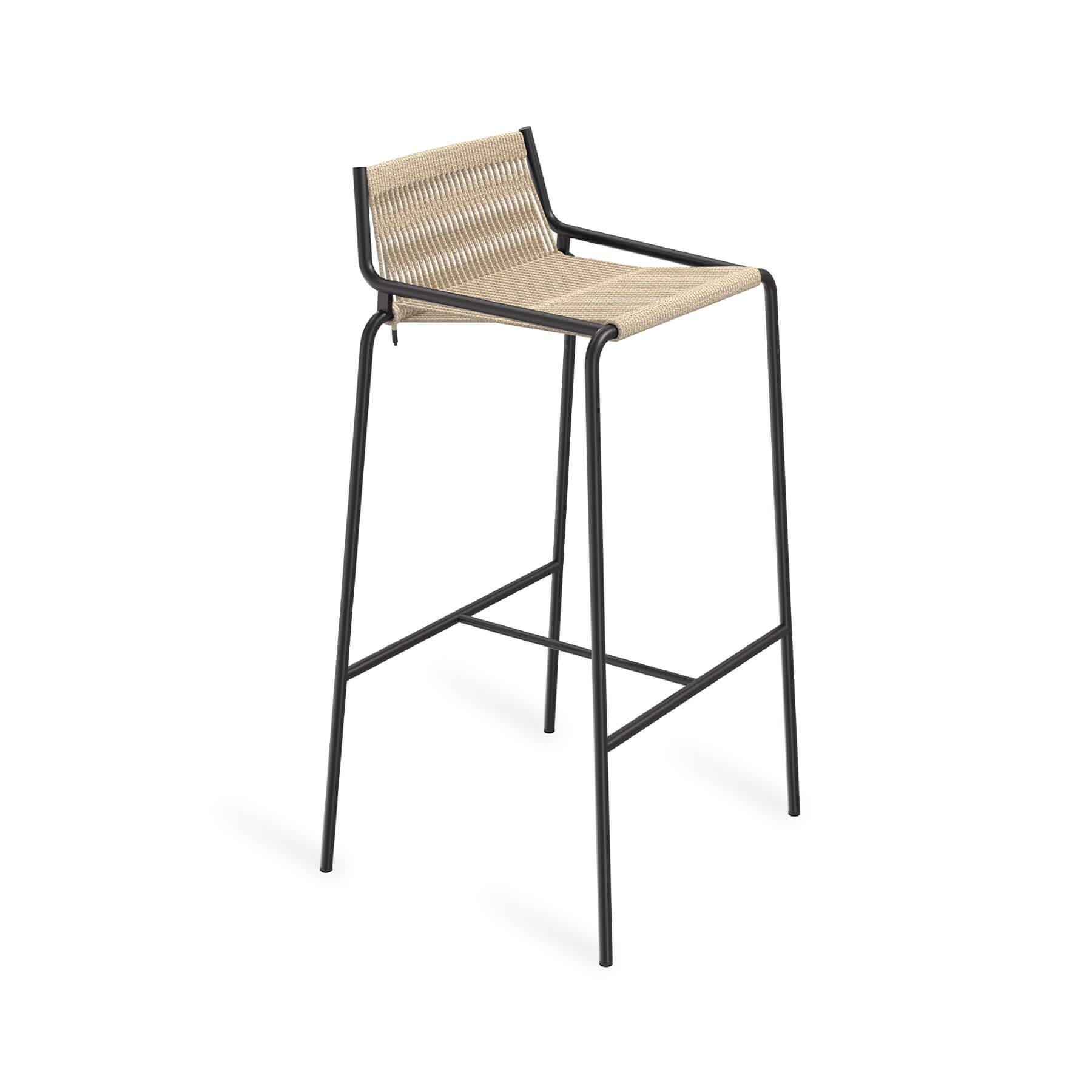 Thorup Copenhagen Noel Stool High Bar Stool Nature Linen Black Legs Brown Designer Furniture From Holloways Of Ludlow