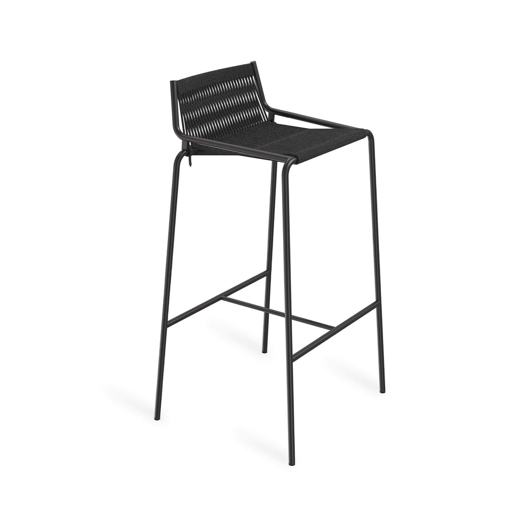 Thorup Copenhagen Noel Stool High Bar Stool Black Linen Black Legs Designer Furniture From Holloways Of Ludlow