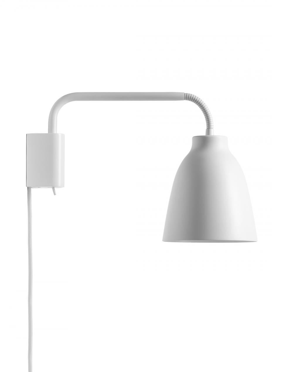 Caravaggio Read Wall Light White With Matt White Metal Shade