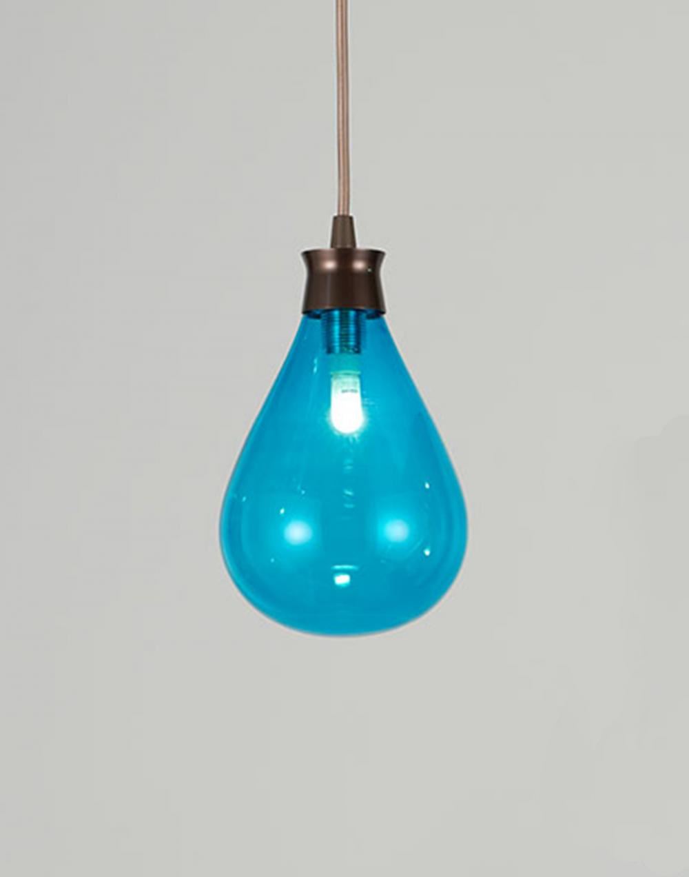 Tom Kirk Lighting Cintola Pendant Satin Bronze Turquoise Bronze Designer Pendant Lighting