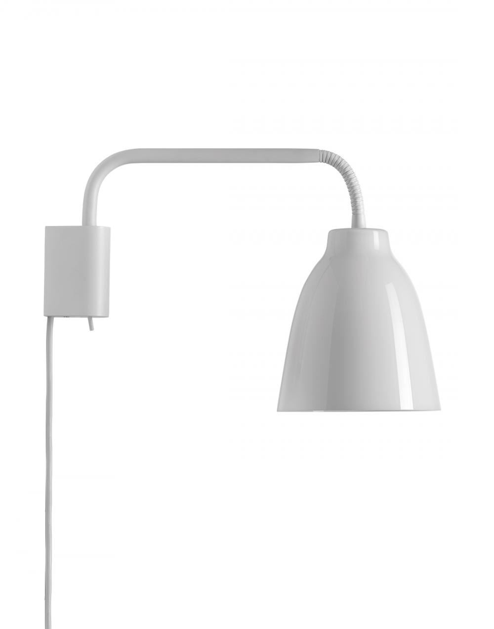 Caravaggio Read Wall Light White With White Opal Glass Shade
