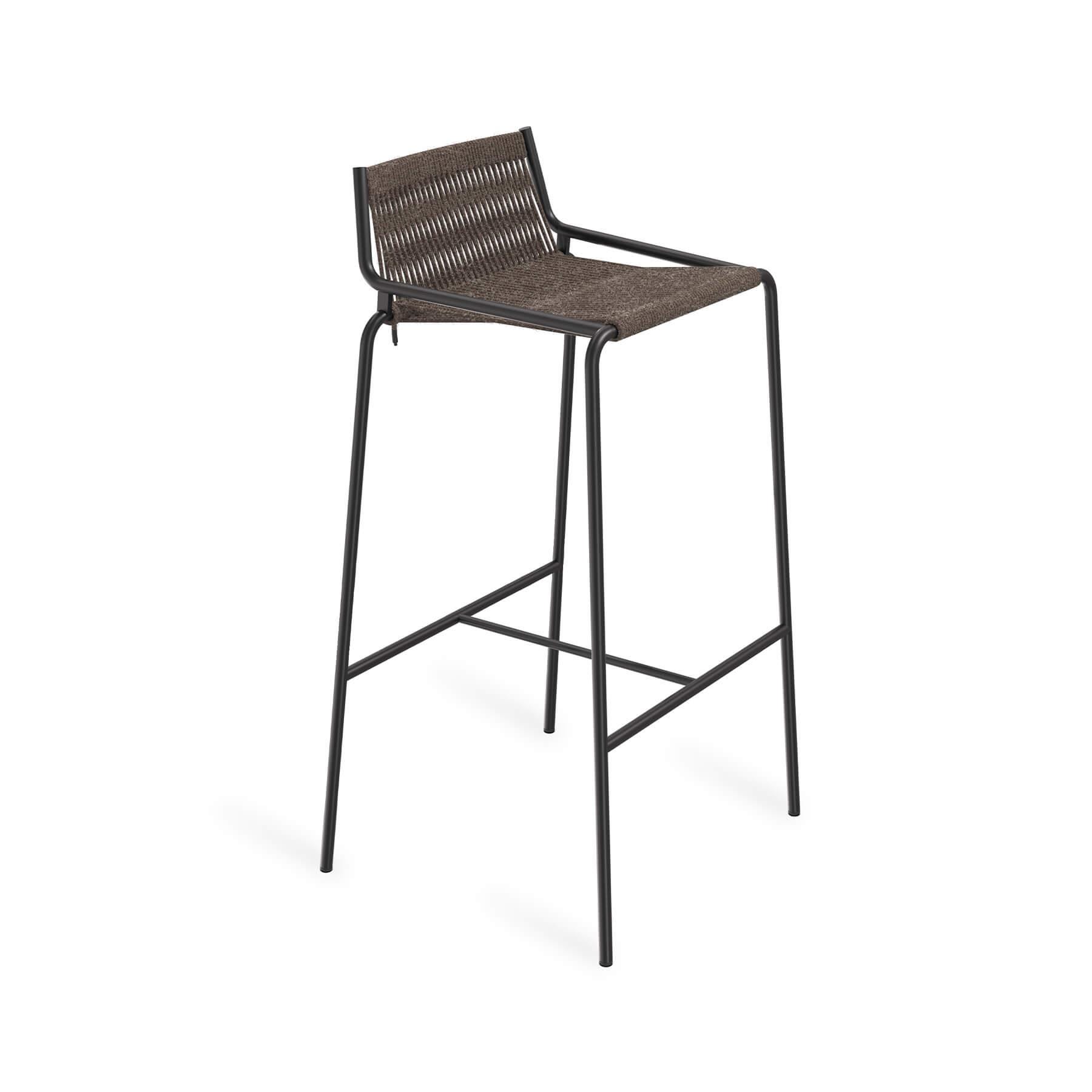 Thorup Copenhagen Noel Stool High Bar Stool Dark Grey Wool Black Legs Designer Furniture From Holloways Of Ludlow