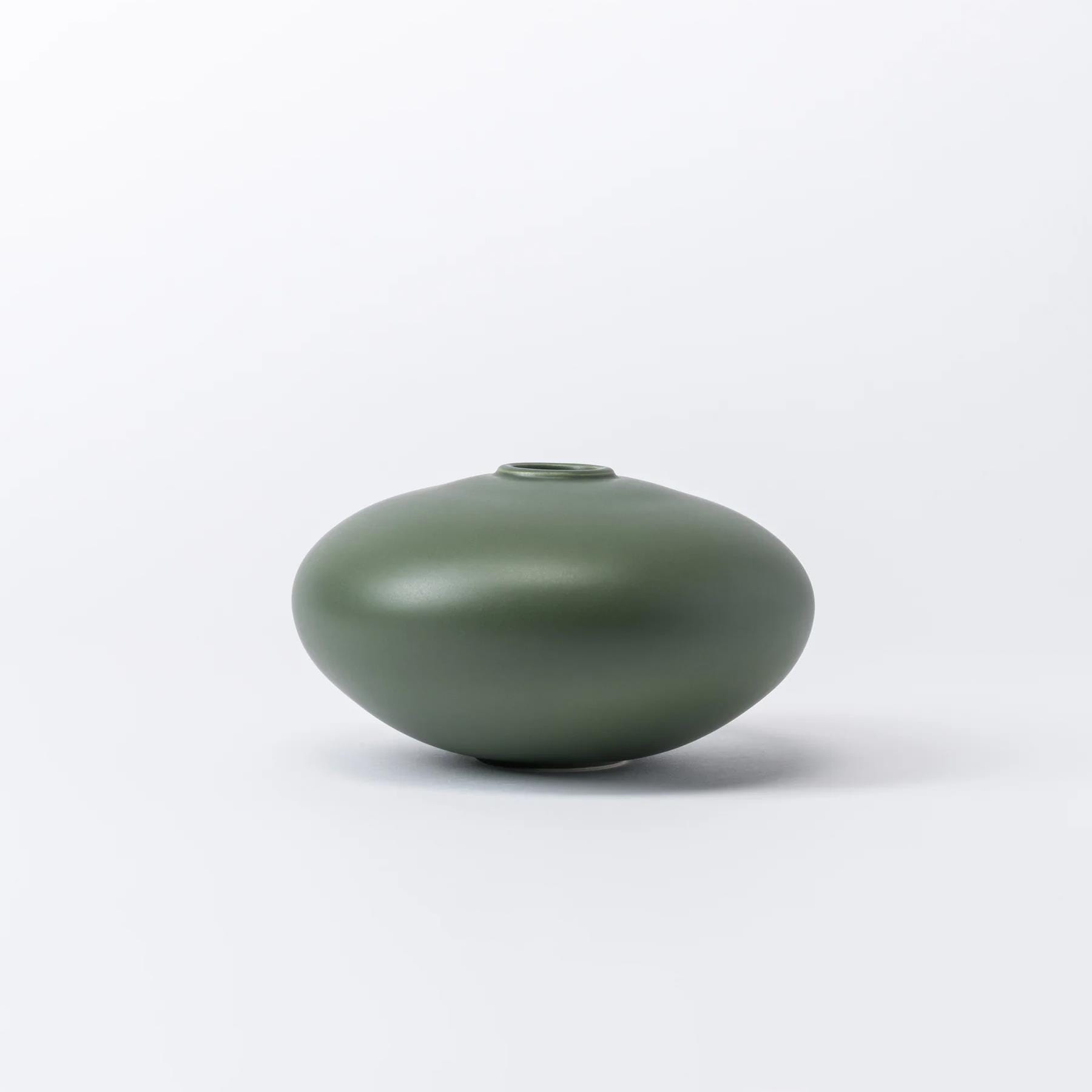 Alev Vase 02 Elm Green Small Earthenware Green