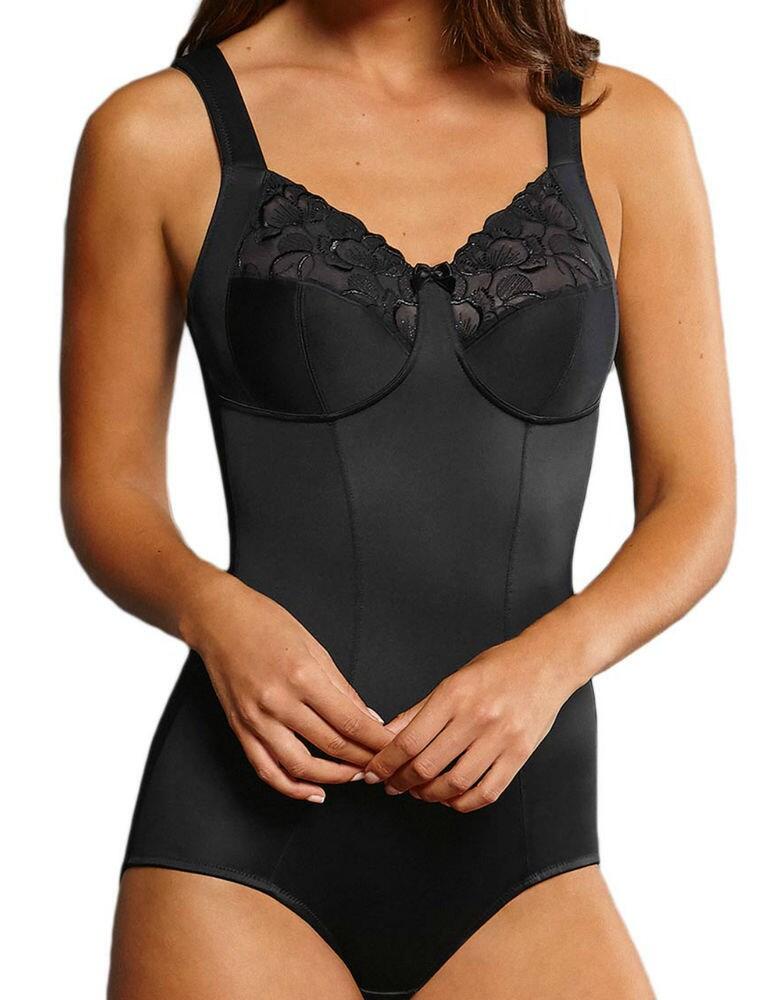 Feel amazing in this gorgeous corselet from the Lucia range by Anita Comfort. This body offers a very elegant, feminine look, thanks to the stunning embroidery on the cups and figure-flattering cut. The cups are non-wired for a very comfortable fit and they are also non-padded for a natural fit and feel. This body provides a great fit and hold, and enhances the figure thanks to the power tulle. This design offers good rear coverage. The wide straps are adjustable, allowing you to find your individual fit.