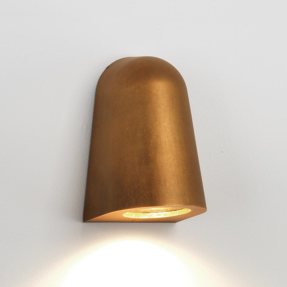 Mast Smooth Exterior Wall Light Antique Brass