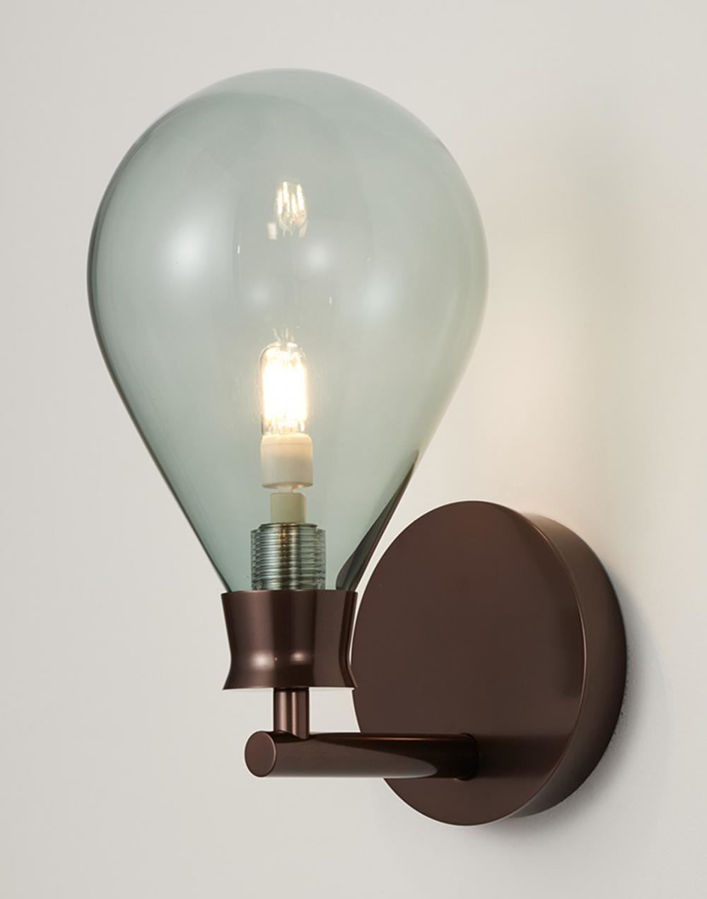 Cintola Wall Light Satin Bronze Smoke Grey