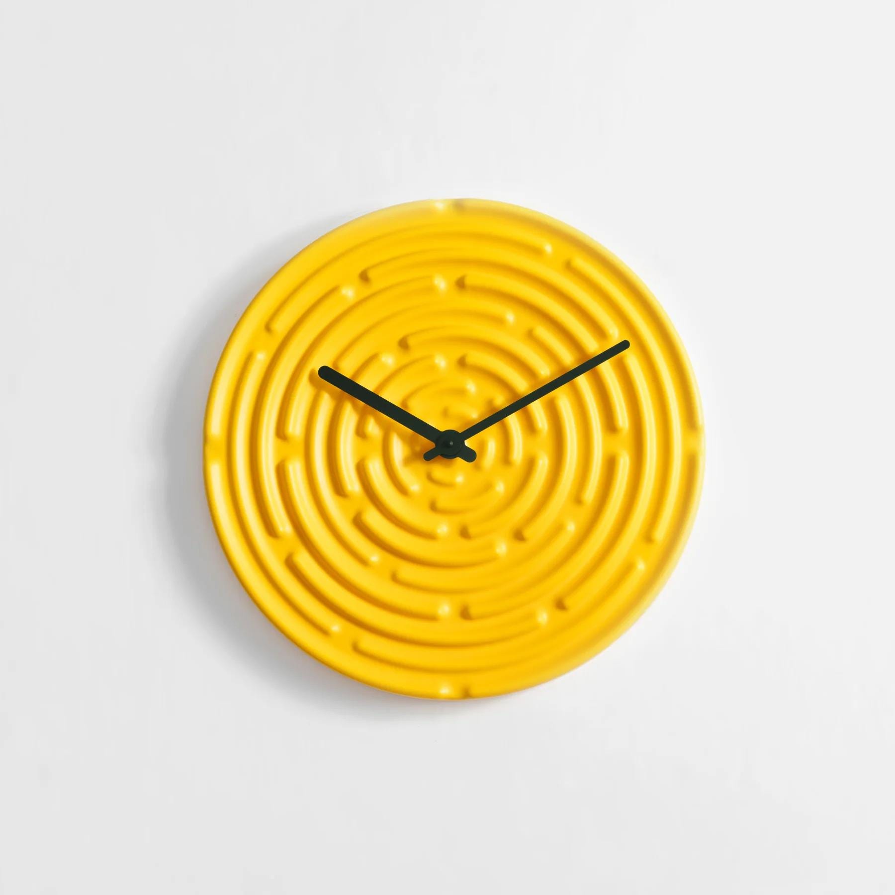 Minos Ceramic Clock Freesia Yellow Earthenware