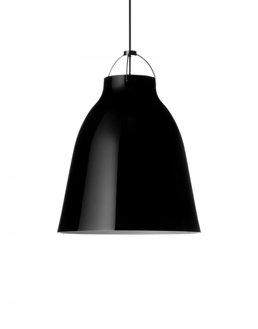 Fritz Hansen Caravaggio Gloss Metal Pendant P3 Gloss Black Black Flex Designer Pendant Lighting