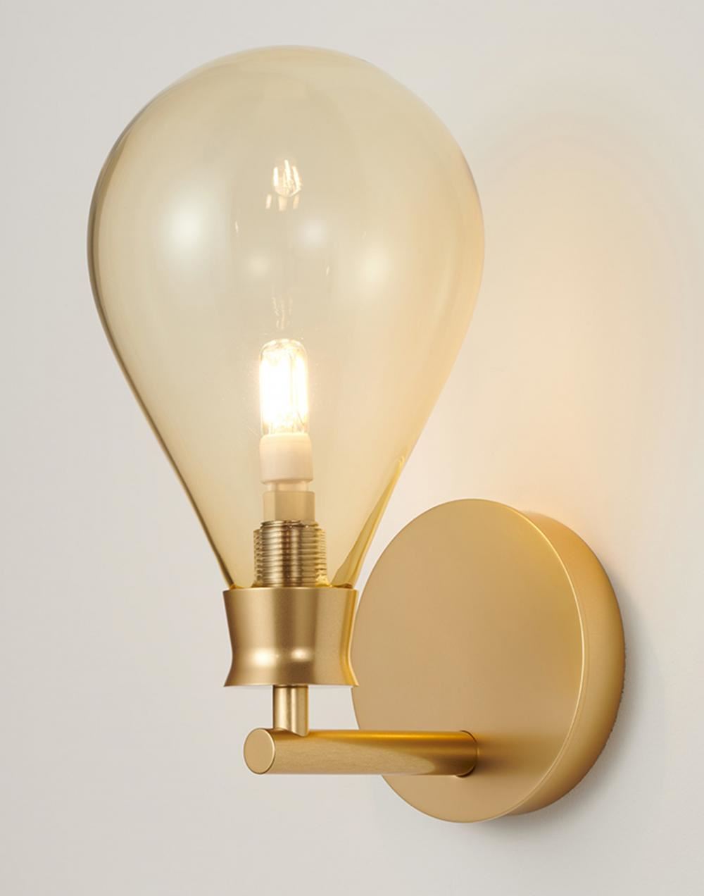 Cintola Wall Light Satin Gold Amber