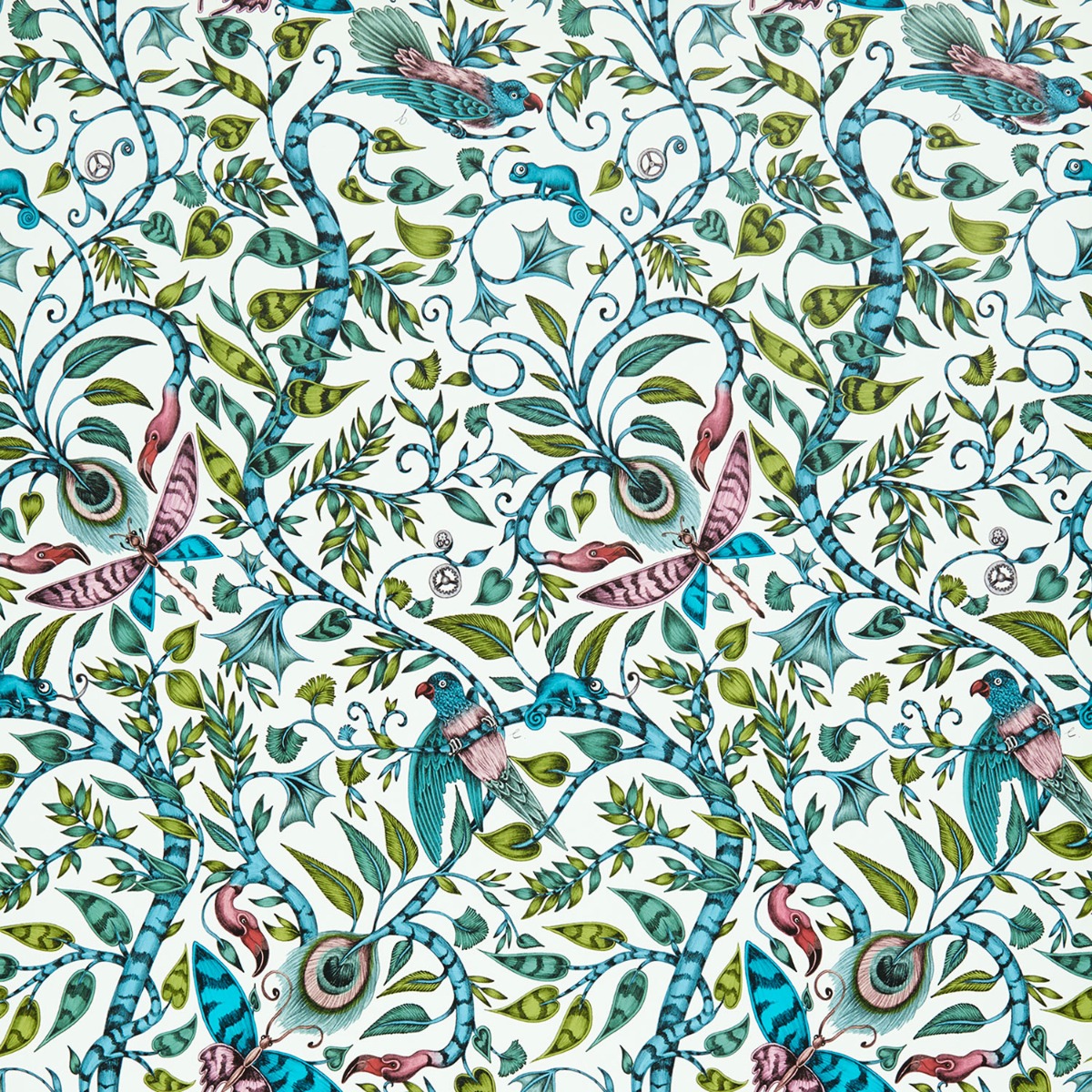 Emma J Shipley Animalia Rousseau Wallpaper Jungle W0104/03 By Clarke & Clarke