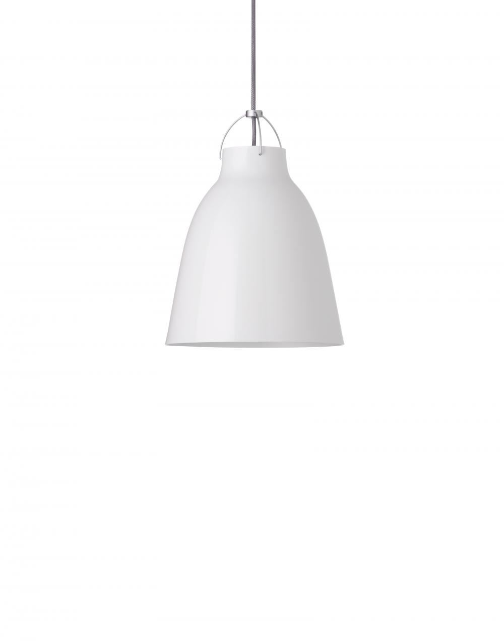 Fritz Hansen Caravaggio Gloss Metal Pendant P2 Gloss White White Flex Designer Pendant Lighting