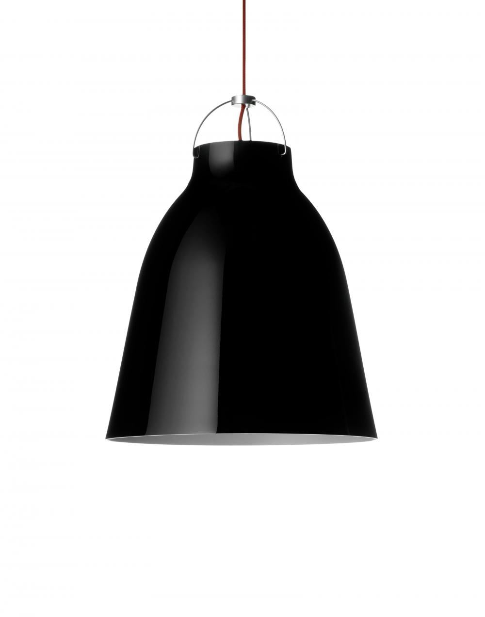 Fritz Hansen Caravaggio Gloss Metal Pendant P3 Gloss Black Red Flex Designer Pendant Lighting