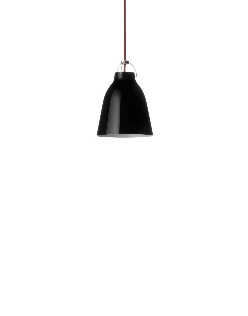 Fritz Hansen Caravaggio Gloss Metal Pendant P1 Gloss Black Red Flex Designer Pendant Lighting