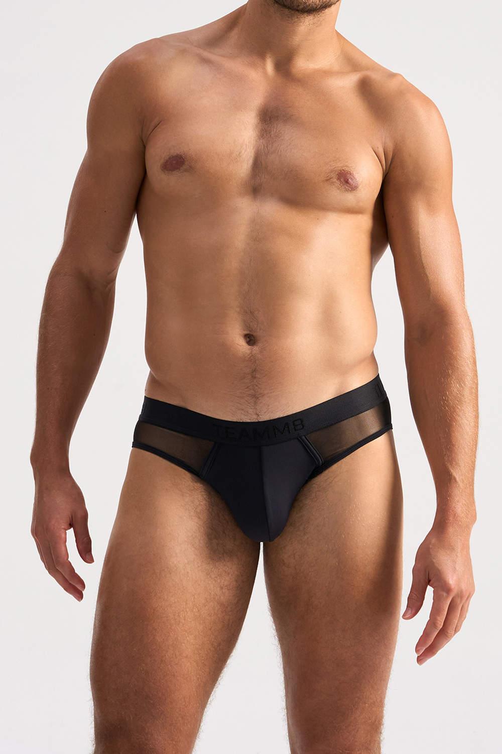 TEAMM8 Score Sheer Slim Brief – shop the new men’s underwear bikini with mesh side panels. Modern classic male mini slips with a curvy lined pouch