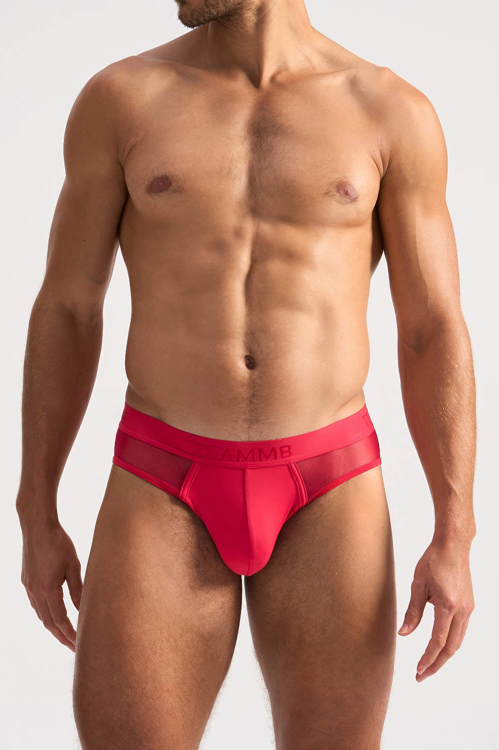 TEAMM8 Score Sheer Slim Brief – shop the new men’s underwear bikini with mesh side panels. Modern classic male mini slips with a curvy lined pouch