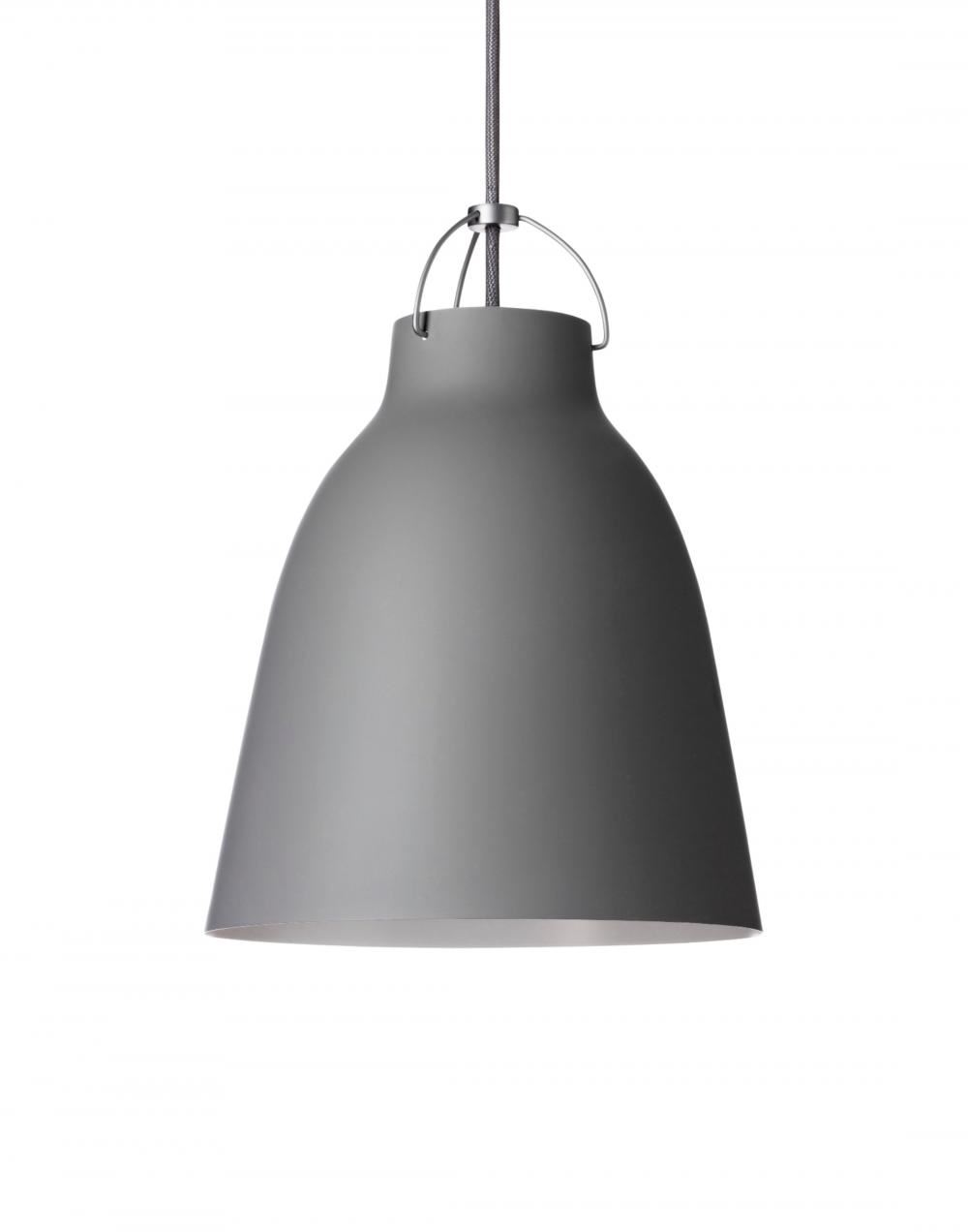 Fritz Hansen Caravaggio Matt Metal Pendant P2 Mid Grey 45 Designer Pendant Lighting