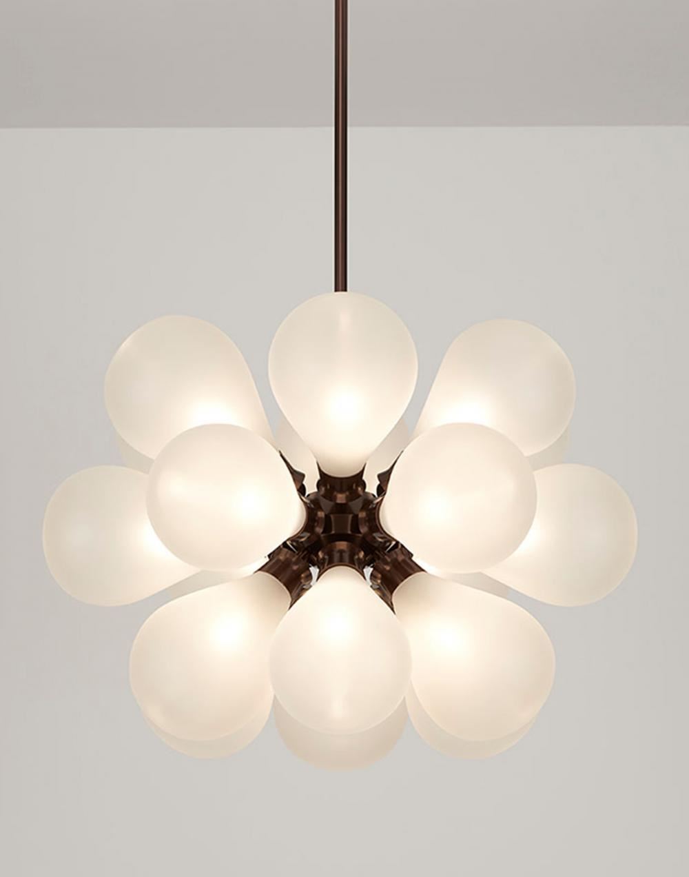 Tom Kirk Lighting Cintola Maxi Pendant Satin Bronze Frosted Bronze Designer Pendant Lighting