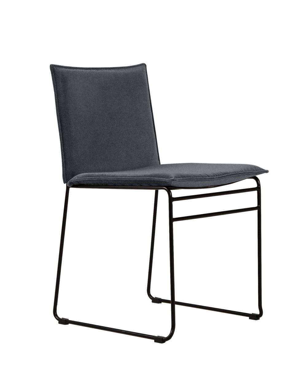 Kyst Dining Chair Outdoor White Steel Chair Dark Grey
