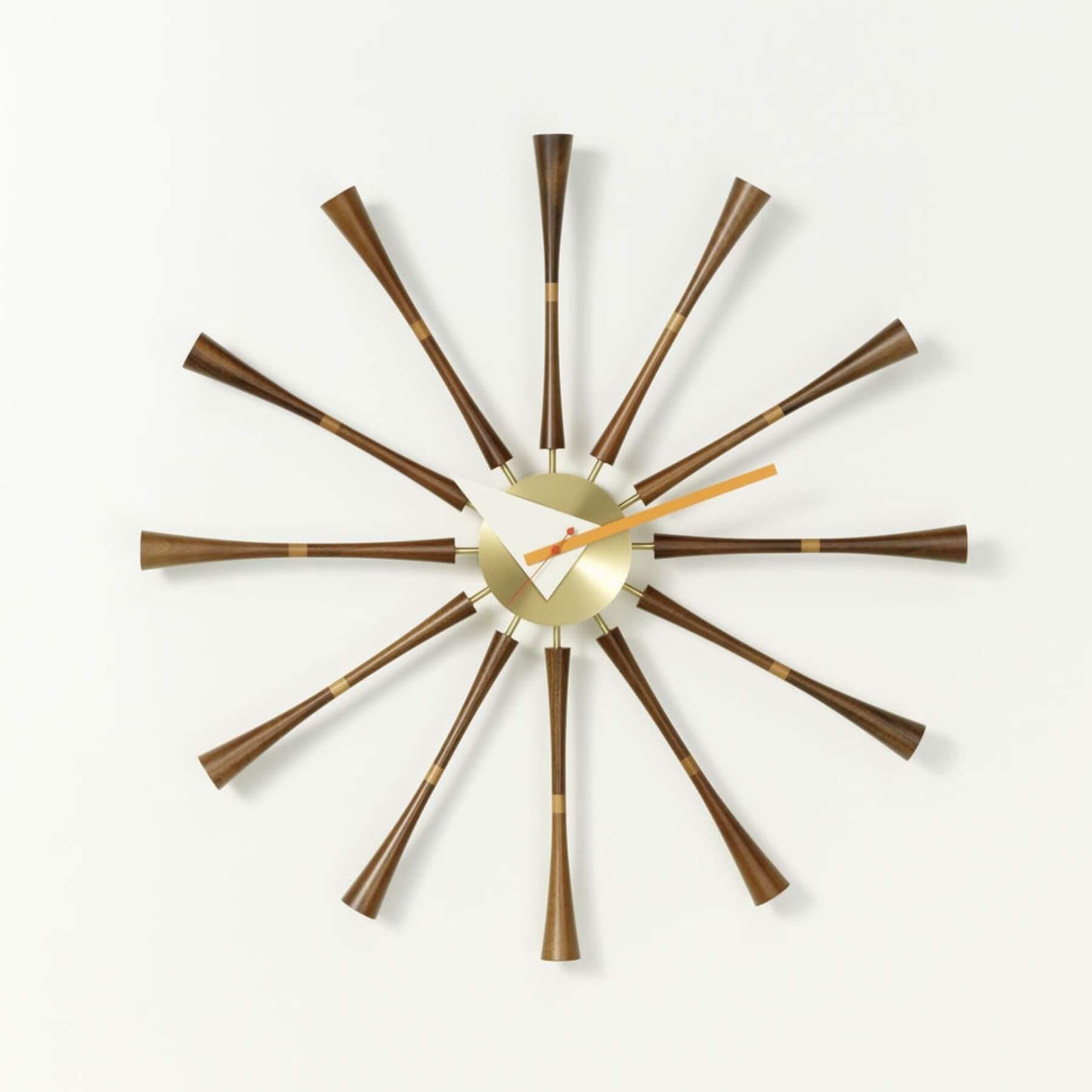 Vitra Spindle Wall Clock Wood Dark Wood