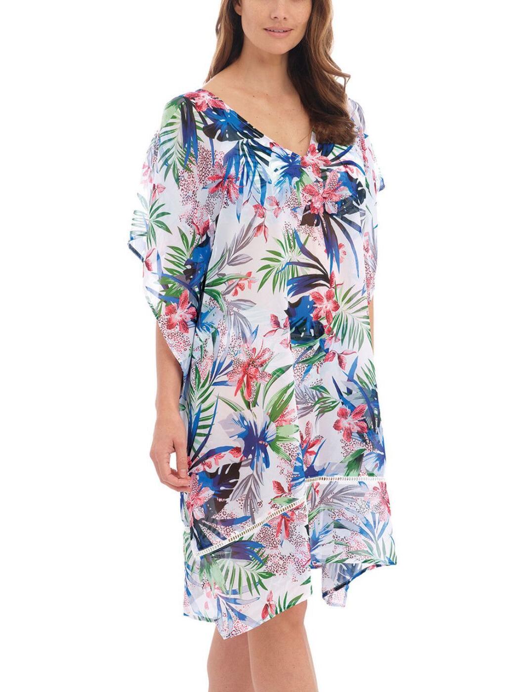 Introducing the Fantasie Santa Catalina Kaftan! This lightweight fabric and eye-catching style is perfect for adding effortless glamour to your beach wardrobe. With a V-neck style, excellent coverage, and breathable fabric, you will look and feel confident. The beautiful botanical print will be sure to turn heads wherever you go. From beach days to pool parties, this kaftan will have you looking your best!  Excellent coverage Lightweight fabric V-neck style Breathable fabric Eye-catching, botanical print Country of origin: China Composition: 100% Polyester Listed in UK sizes  59160-103814-1359794 500094 Cover Up