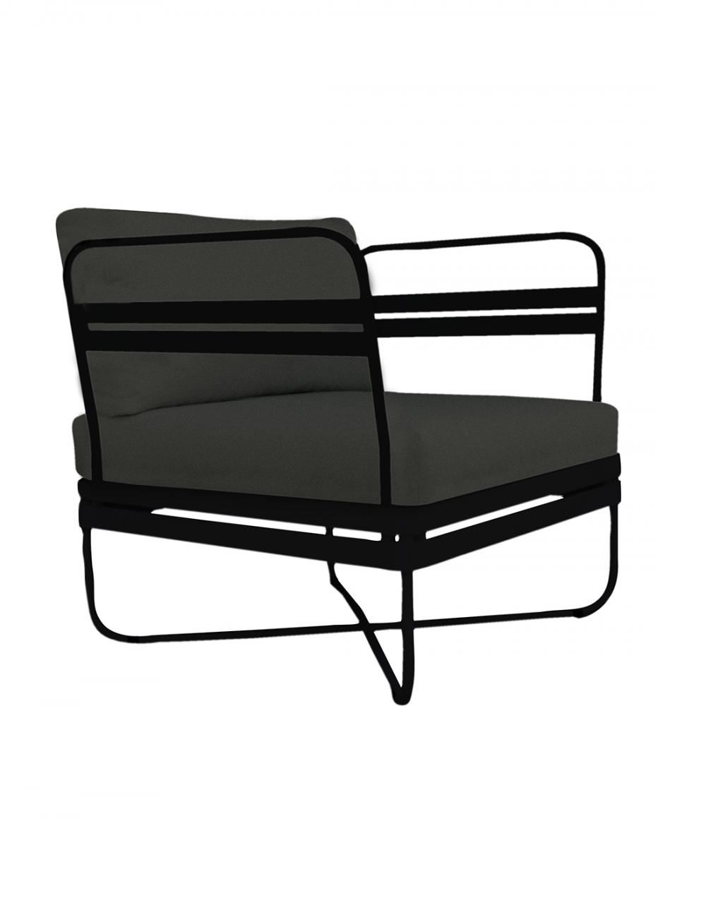 Bris Outdoor Chair Black Outdoor Chair Light Grey