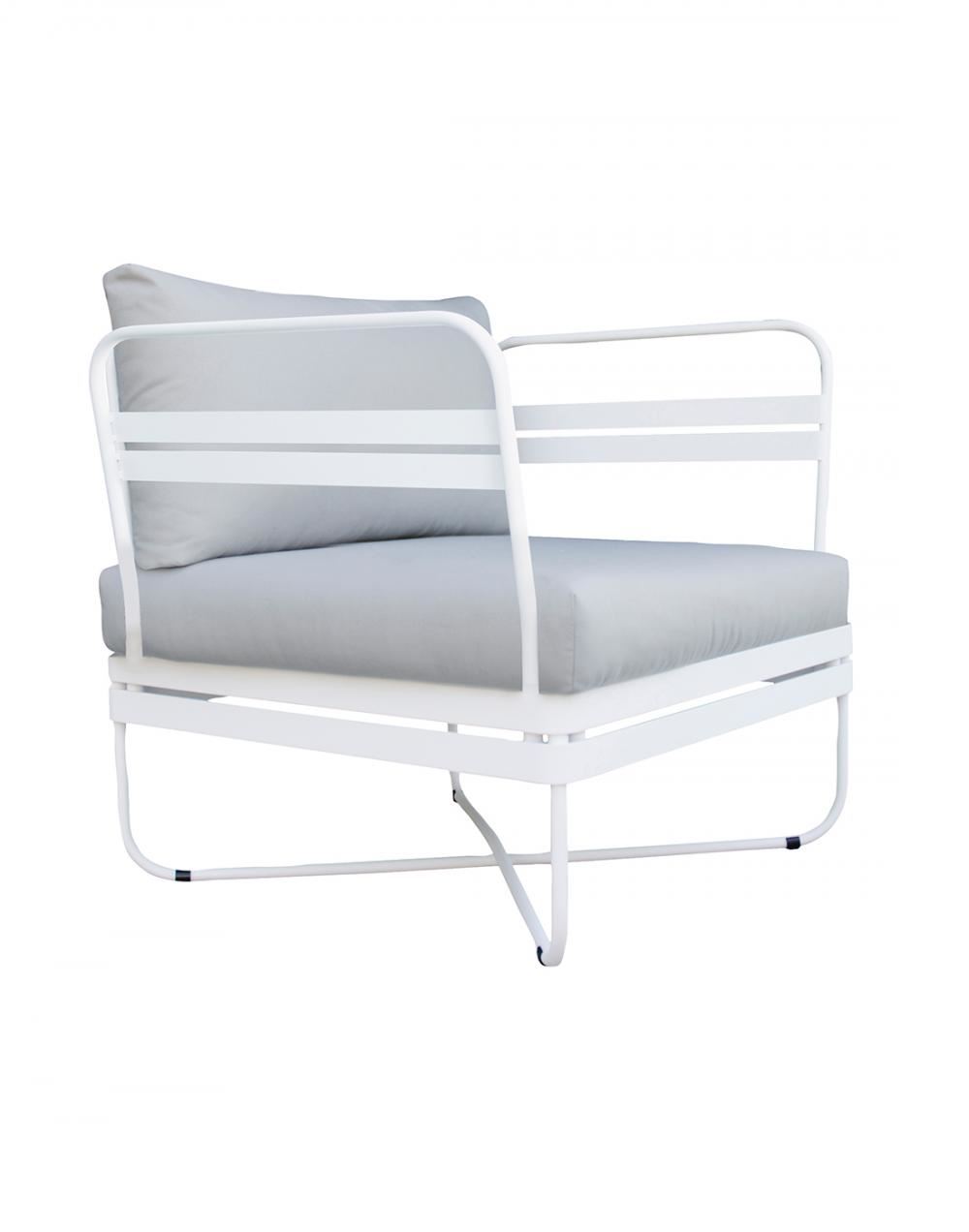 Bris Outdoor Chair White Outdoor Chair Dark Grey
