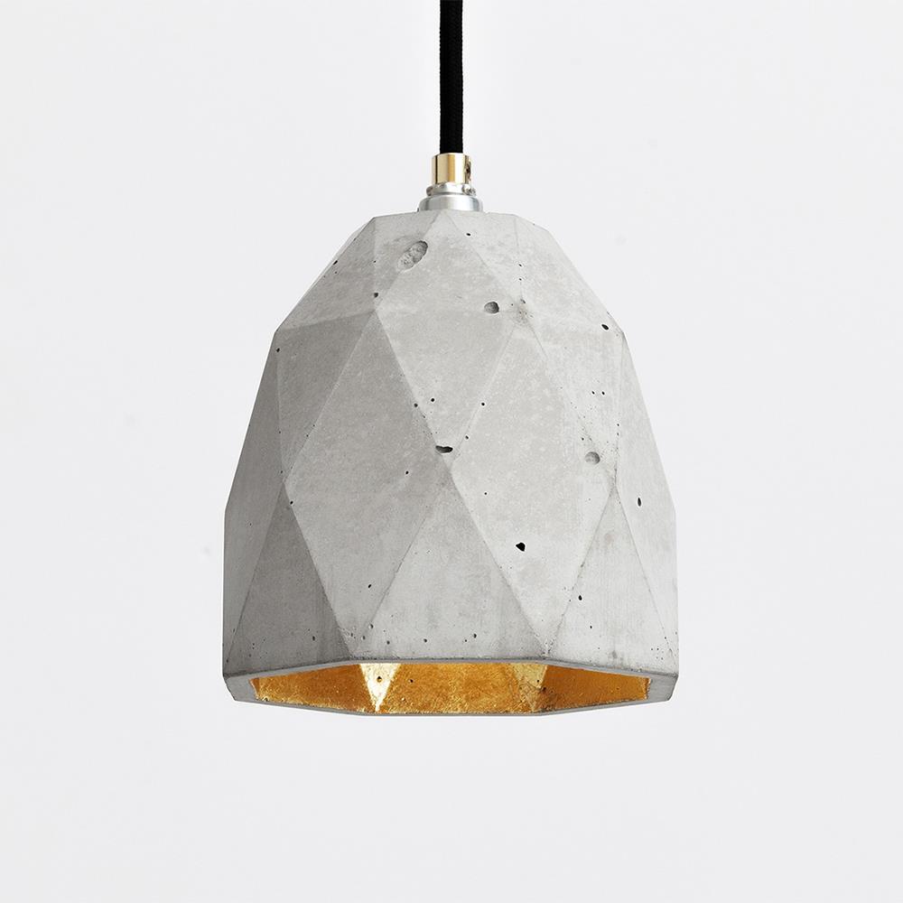 Concrete Dome Pendant Light Concrete Gold