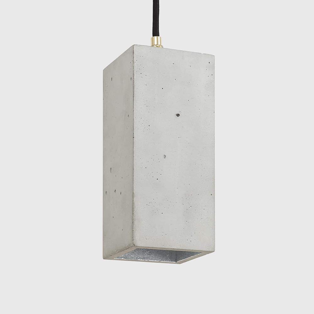 Concrete Drop Pendant Light Concrete Silver Plating