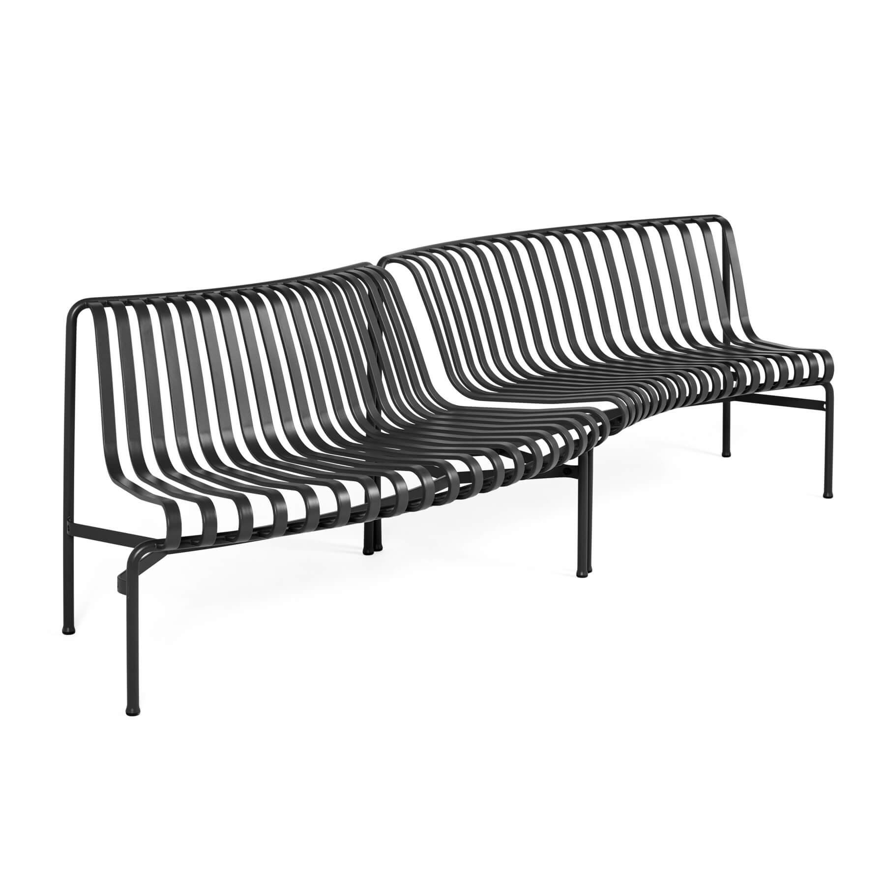 Hay Palissade Garden Furniture Park Dining Bench In Out Anthracite Black Designer Furniture From Holloways Of Ludlow