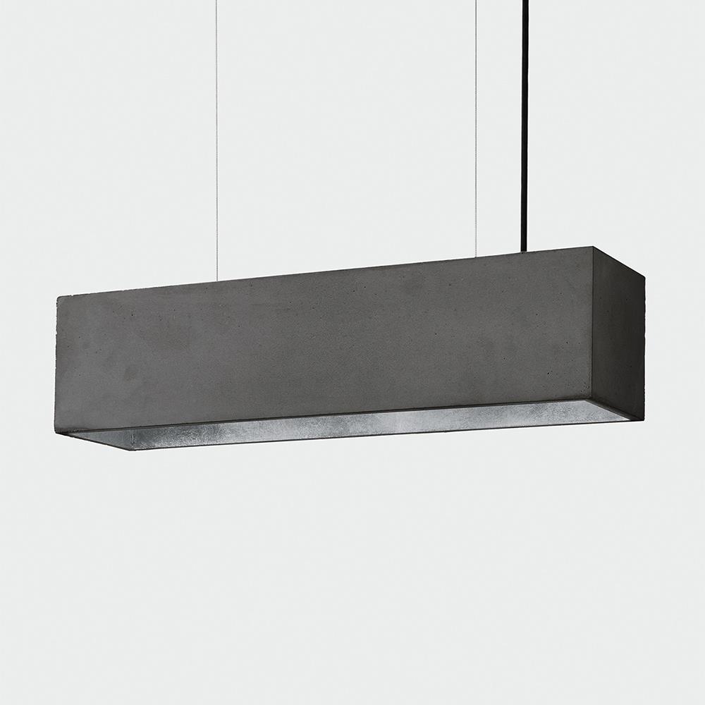 Gant Lights Concrete Trough Pendant Dark Concrete Silver Black Designer Pendant Lighting