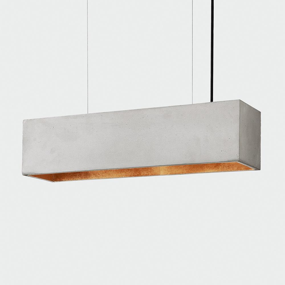 Concrete Trough Pendant Light Concrete Gold