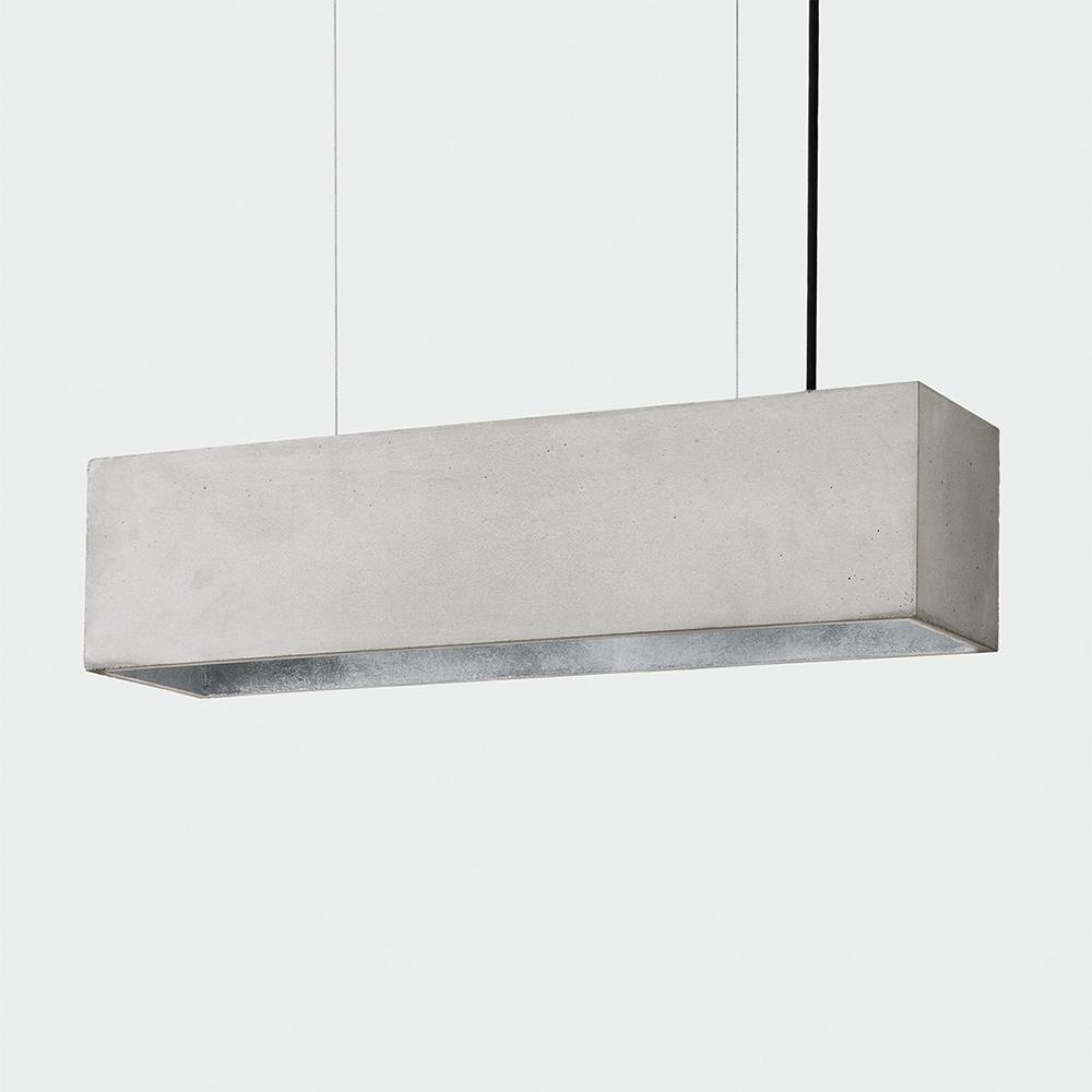 Concrete Trough Pendant Light Concrete Silver