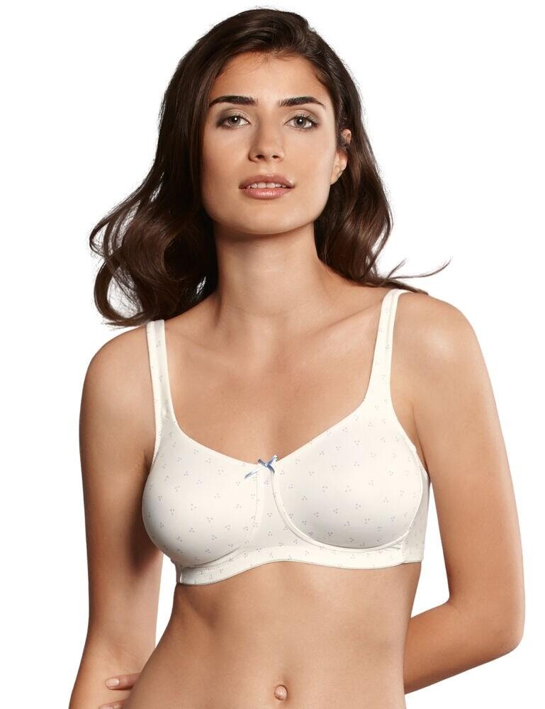 This post surgery bra from Anita is all the comfort you need post op. The cups are double preformed and made from a smooth microfibre which adapts to your body and feels lovely against the skin. This bra really is designed for comfort as the fabric is soft and the edges are turned over at the neckline to ensure no irritation. The larger cup sizes have additional bust support to create a tailored experience. We love the satin bow detail and playful polka dot print.