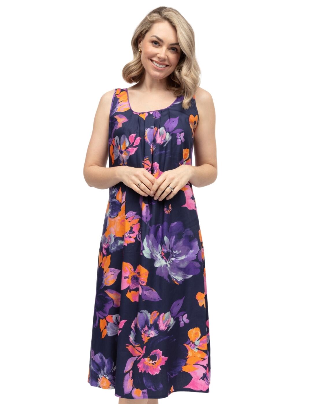 Turn your night times into a haven of luxurious comfort with this gorgeous long nightdress from the Edie collection by Cyberjammies! Relaxation is optimised in this unmissable piece thanks to the wonderfully soft cotton-rich material that envelops you, while the stylish all-over print offers an elegant and chic aesthetic! Designed to gently embrace your curves, the wide straps, calf-length style and loose fit ensure a gentle and cosy feel as you lounge or sleep. Pair with matching items from the Edie range to further this beautiful look!