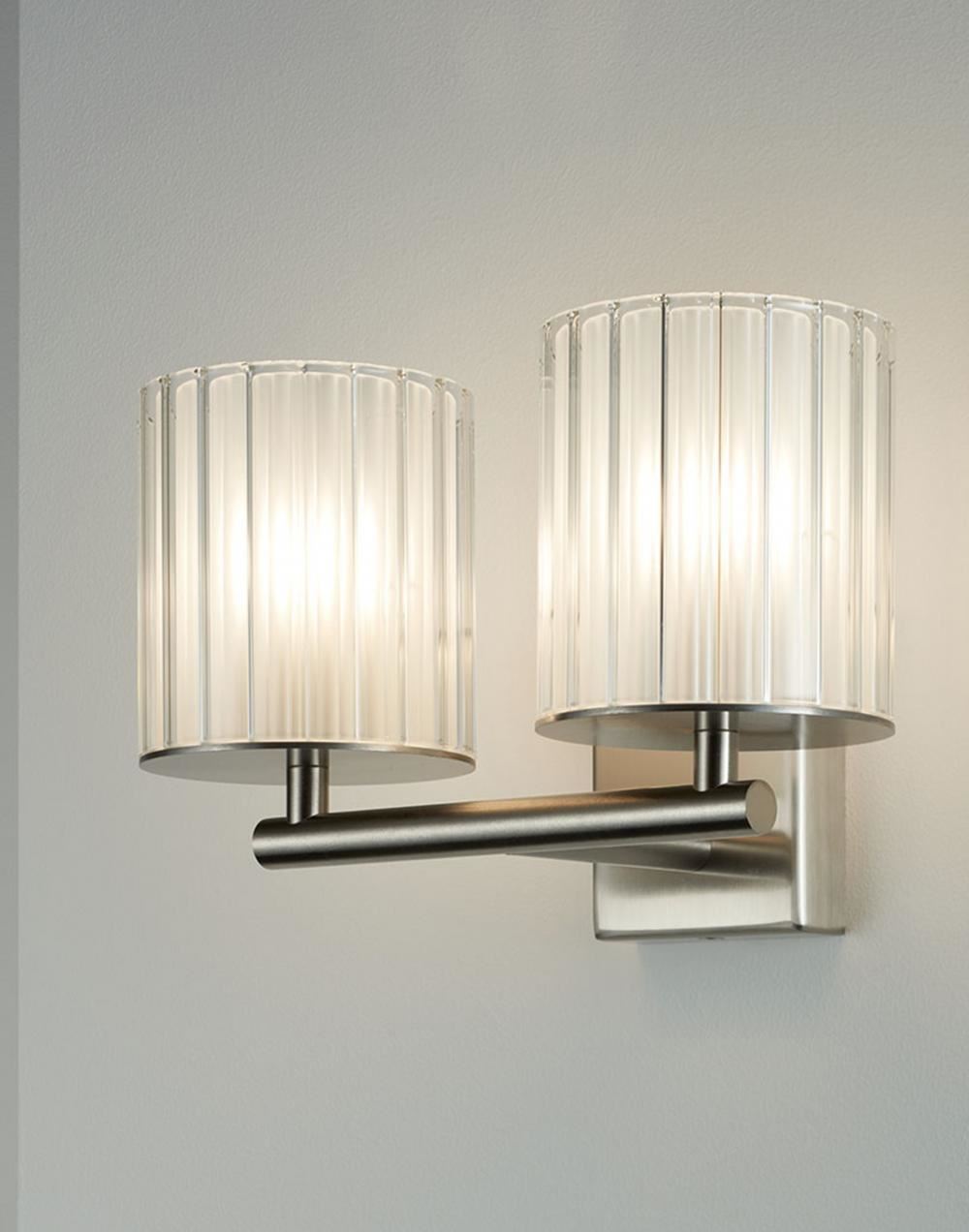 Flute Wall Lights Double Polished Nickel