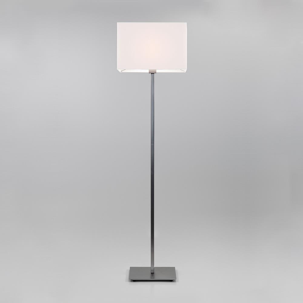 Park Lane Floor Light Matt Nickel White Shade