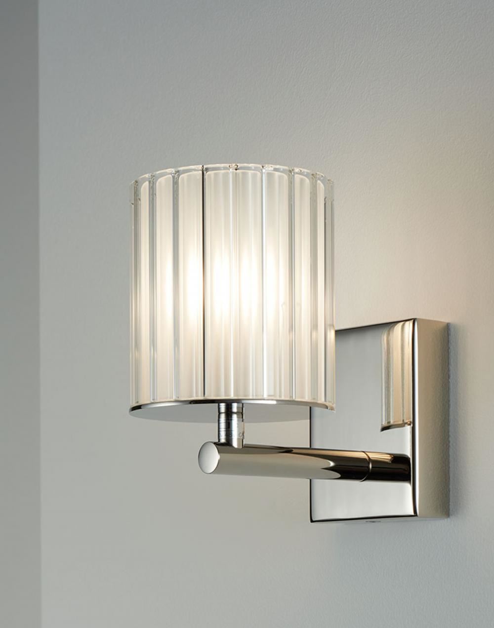 Flute Wall Lights Small Single Brushed Nickel