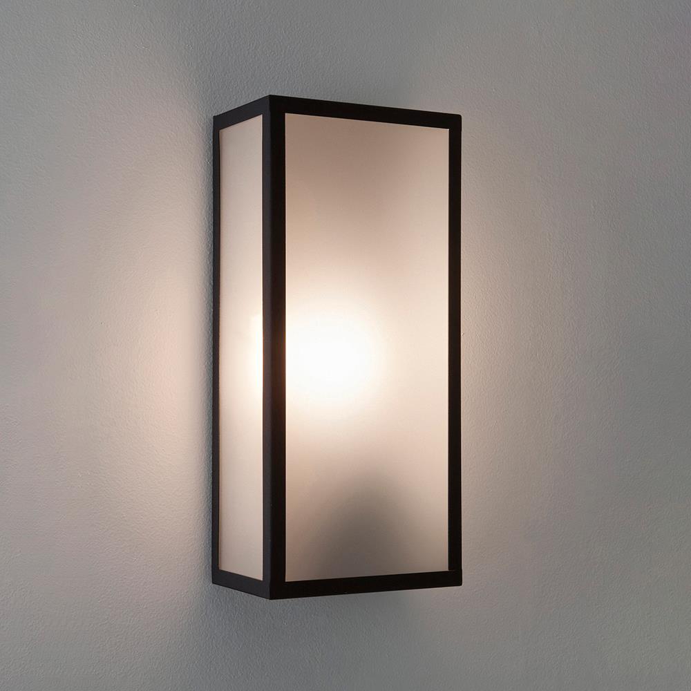 Messina Wall Light 160 Black Frosted Glass With Sensor