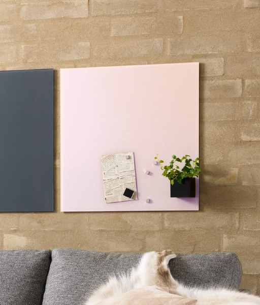 NAGA Magnetic Glass Noticeboard POWDER 100 x 100cm