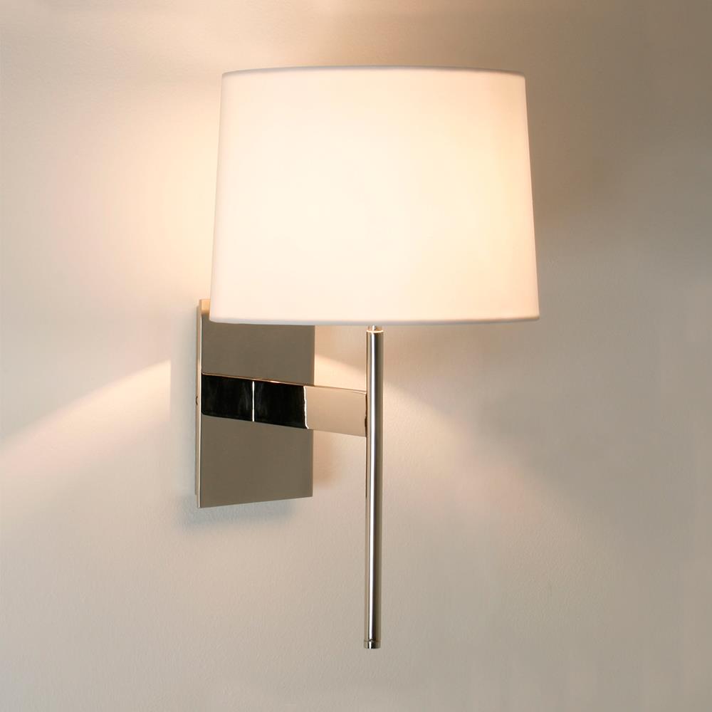 San Marino Solo Wall Light Polished Chrome Oyster Tapered Round Shade