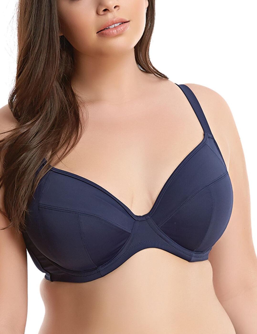 The Essentials collection from Elomi is all you need during the summer season. This bikini top is made in a classic style with monochrome colouring, subtly enhancing your beautiful shapes. The deep plunging neckline brings attention to your decolletage, while the 3-part cups with side slings provide forward projection and a shaping effect. The underwired cups are non-padded but lined with non-stretch fabric for added support. Adjustable shoulder straps allow you to adapt this piece to your best fit and a traditional swimwear barrow clasp on the back gives a comfortable fit.  Deep plunging neckline 3-part cups Cups with side slings Simplistic design Non-padded lined cups Underwired Adjustable shoulder straps Traditional barrow clasp back fastening Country of origin: Tunisia Composition: 82% Polyamide &pipe; 18% Elastane Listed in UK sizes  59277-103943 ES7504 Plunge Bikini Top