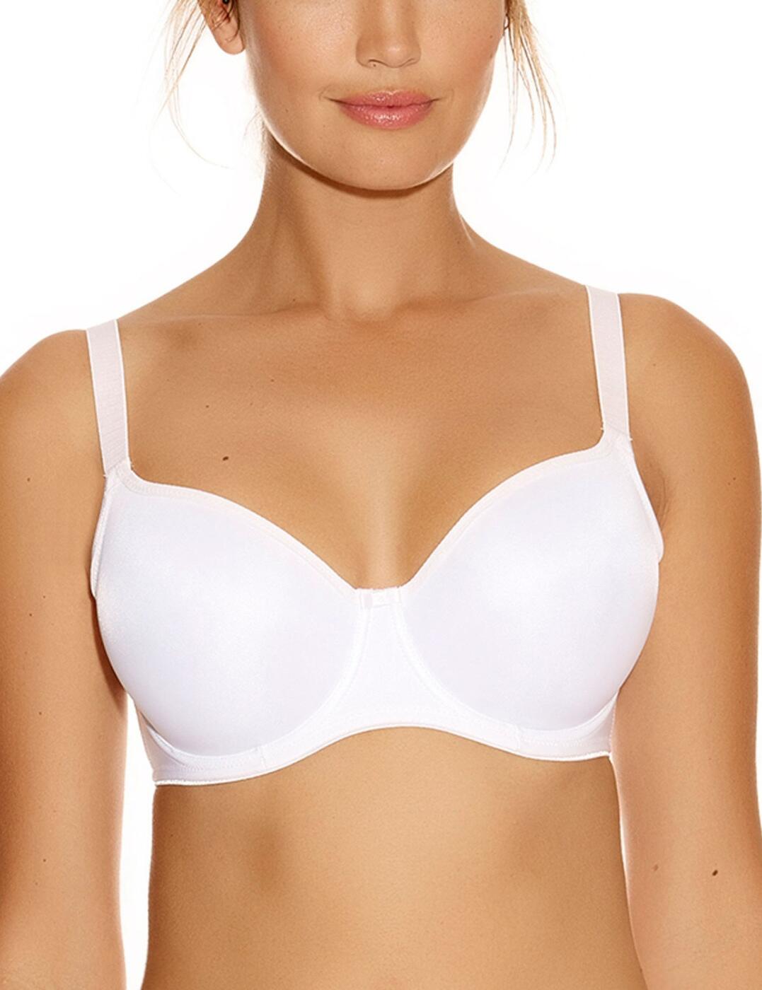 The Smoothing range by Fantasie brings impeccable everyday lingerie that will guarantee a comfortable and pleasant wearing experience. This balcony bra showcases your bust with the flattering cut whilst also keeping your natural shape with non-padded cups and supportive underwire. Made for daily use in mind, this bra provides a lightweight feeling and a smooth seamless fabric that allows for invisibility under clothes. It allows for a unique fit with adjustable straps and a hook and eye closure. Made complete with a girly mini bow in the centre to draw attention to your incredible bust.