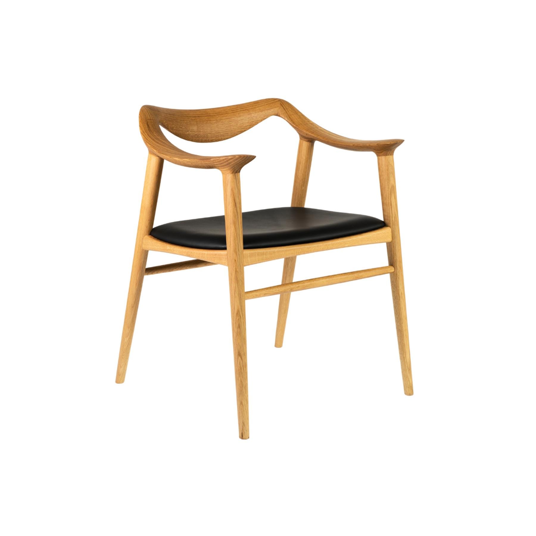 Fjordfiesta Bambi 573 Dining Chair Oak Black Leather Designer Furniture From Holloways Of Ludlow