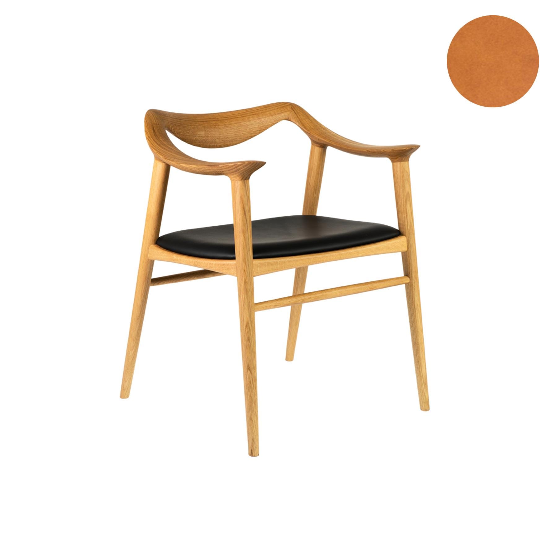 Fjordfiesta Bambi 573 Dining Chair Oak Light Brown Leather Designer Furniture From Holloways Of Ludlow