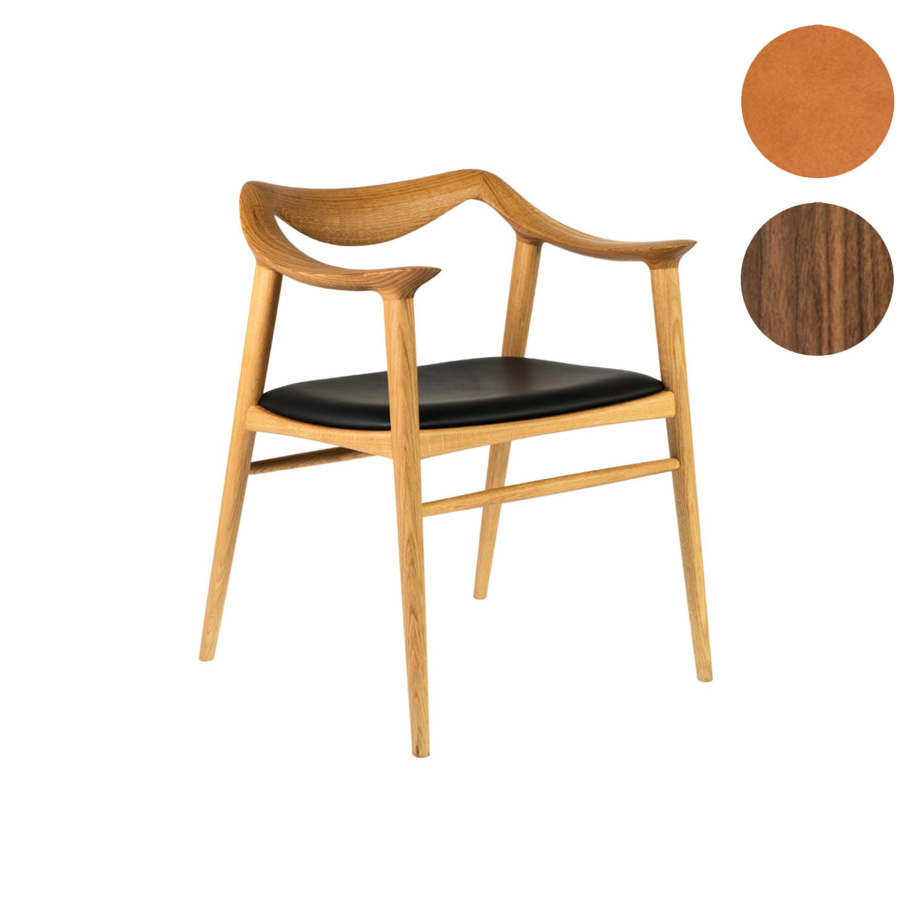 Fjordfiesta Bambi 573 Dining Chair Walnut Light Brown Leather Designer Furniture From Holloways Of Ludlow